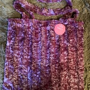Sew Sweet Minky Merlot/Purple Hawk Textured Tote Bag